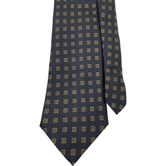 Brooks Brothers Makers Silk Tie Geometric Cubes Black Beige - Picture 1 of 6